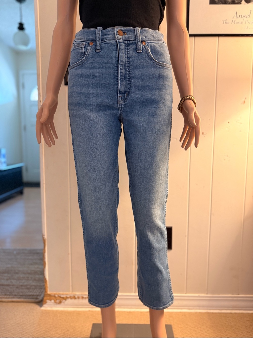 Madewell Light Blue High-Rise Stovepipe Denim Jeans. Sz 28